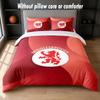 Set Biancheria da Letto Design Middlesbrough FC 1 Copripiumino + 2 Federe Morbido Traspirante Biancheria da Letto per la Casa