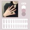 24Pcs French Tip Extra Long Ballerina Press On Nails Detachable Artificial Fake Nails Wearable Nail Art Tips