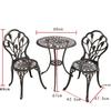 Luxury Cast Aluminum Outdoor Dining Table and Chairs Set for Garden or Balcony