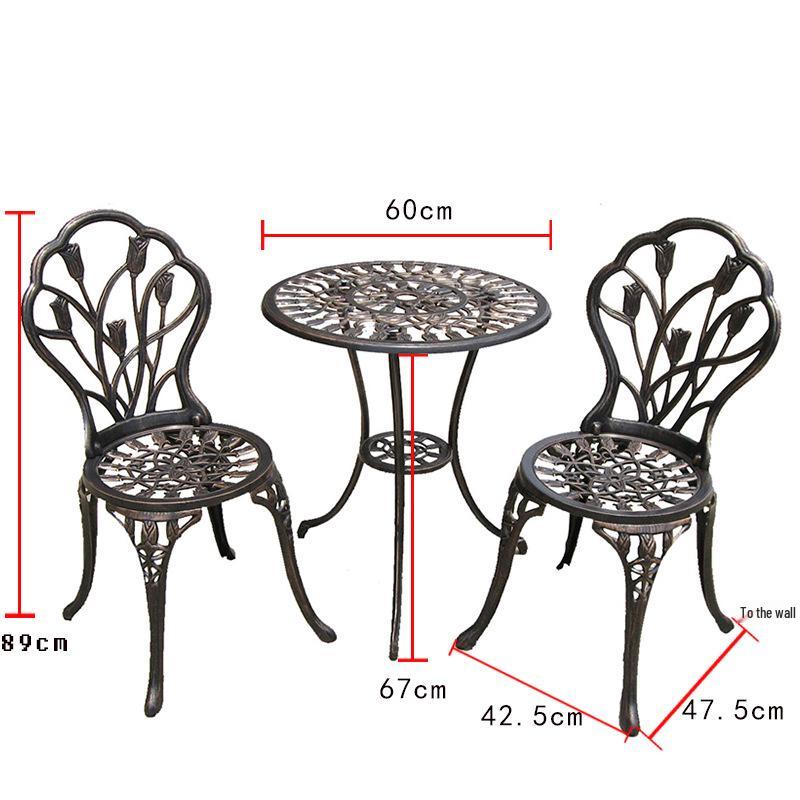 Luxury Cast Aluminum Outdoor Dining Table and Chairs Set for Garden or Balcony