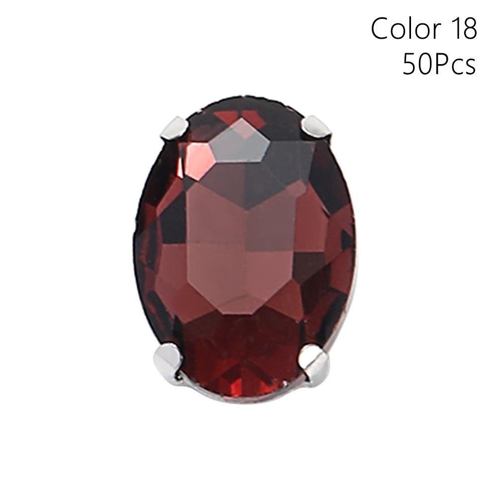 50Pcs/Pack With Silver Claw Glitter Sewing Rhinestones Sew On Diamond Beads Ornament  For Needlework