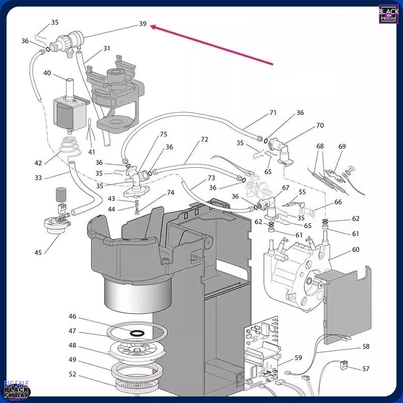 Suitable for DeLonghi ECO310/311/ECZ351/EC680 Coffee Machine High Pressure Safety Valve