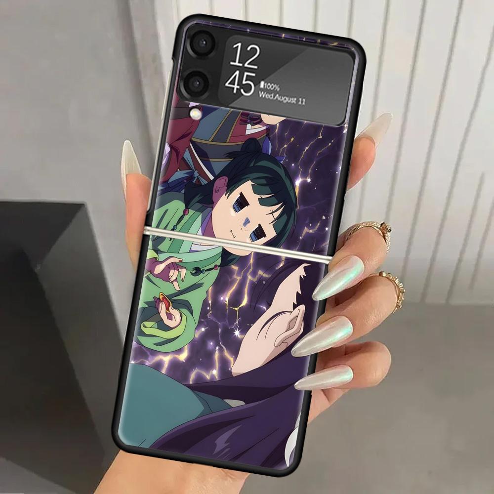 A-Apothecary D-Diaries Anime Hard PC Phone Case For Samsung Galaxy Z Flip 7 6 5 4 3 Black ZFlip7 ZFlip6 Flip5 Flip4 Flip3 5G Pri
