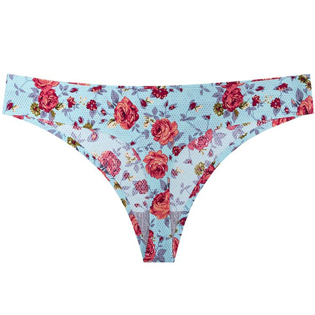 1 PC Seamless Ice Silk Seamless Ladies Breathable Briefs Ultra-thin Thong Underwear Women