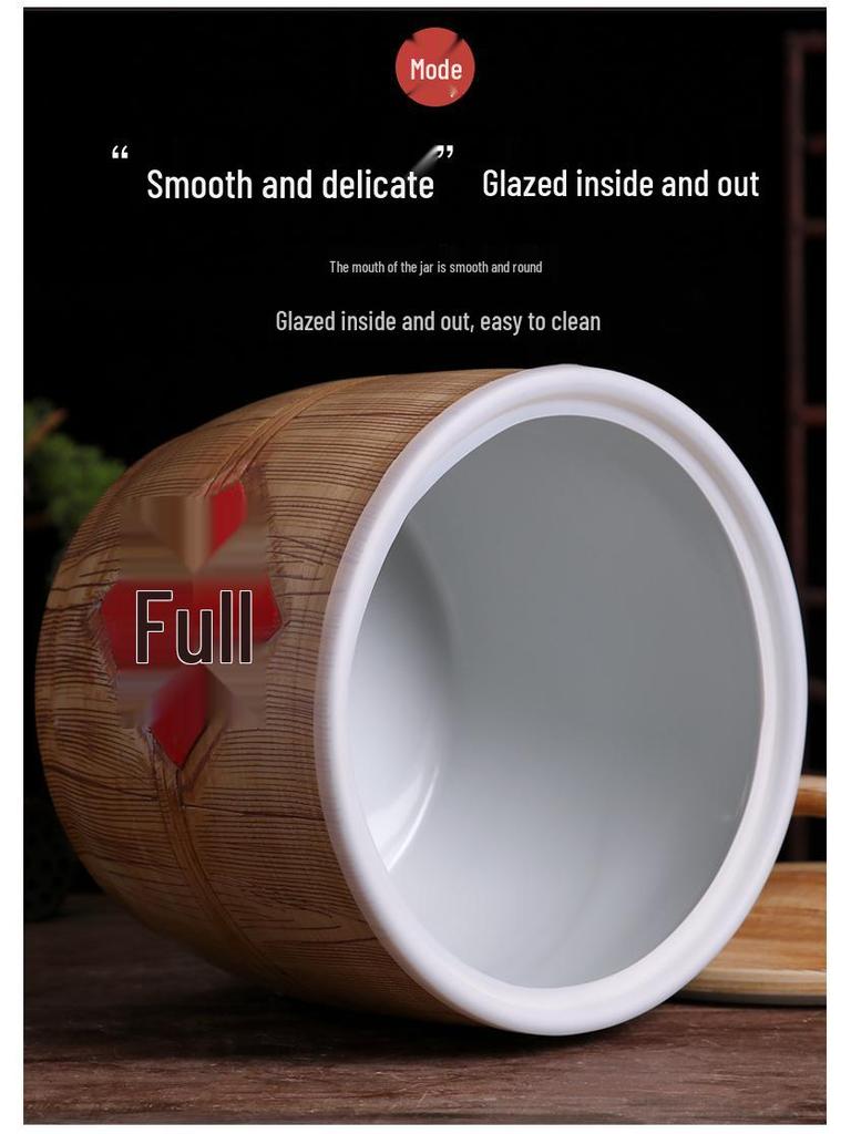 Ceramiczny Słoik na Ryż z Pokrywką Jingdezhen - Pojemność 10/20/30/50 Jin Pojemnik do Przechowywania Mąki