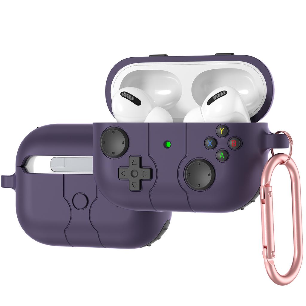 For AirPods Pro 2/AirPods Pro Case Game Console Shape Earphones Silicone Shell with Carabiner