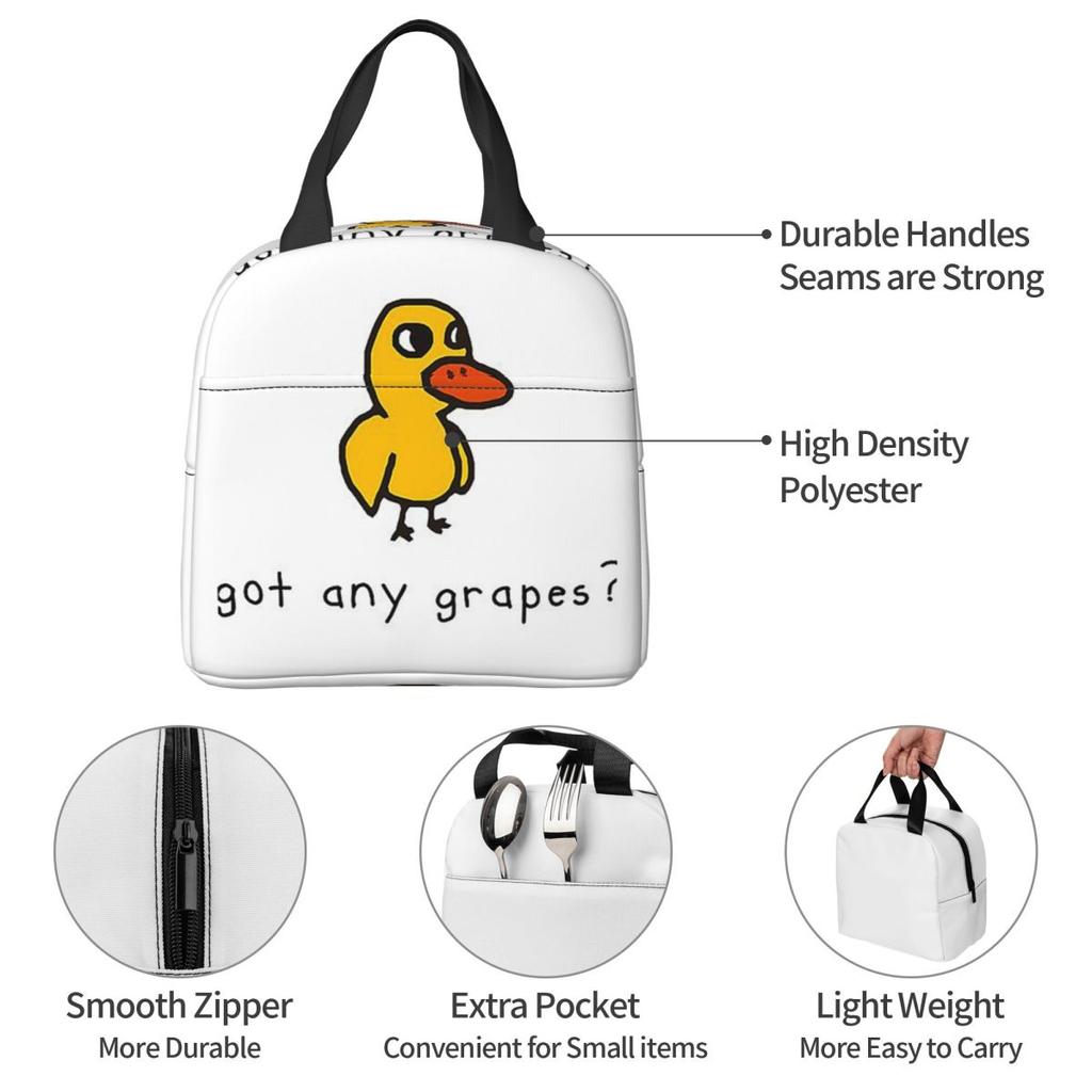Got Any Grapes Insulated Lunch Bag for Women Children Portable Food Boxes Thermal Lunch Box Tote