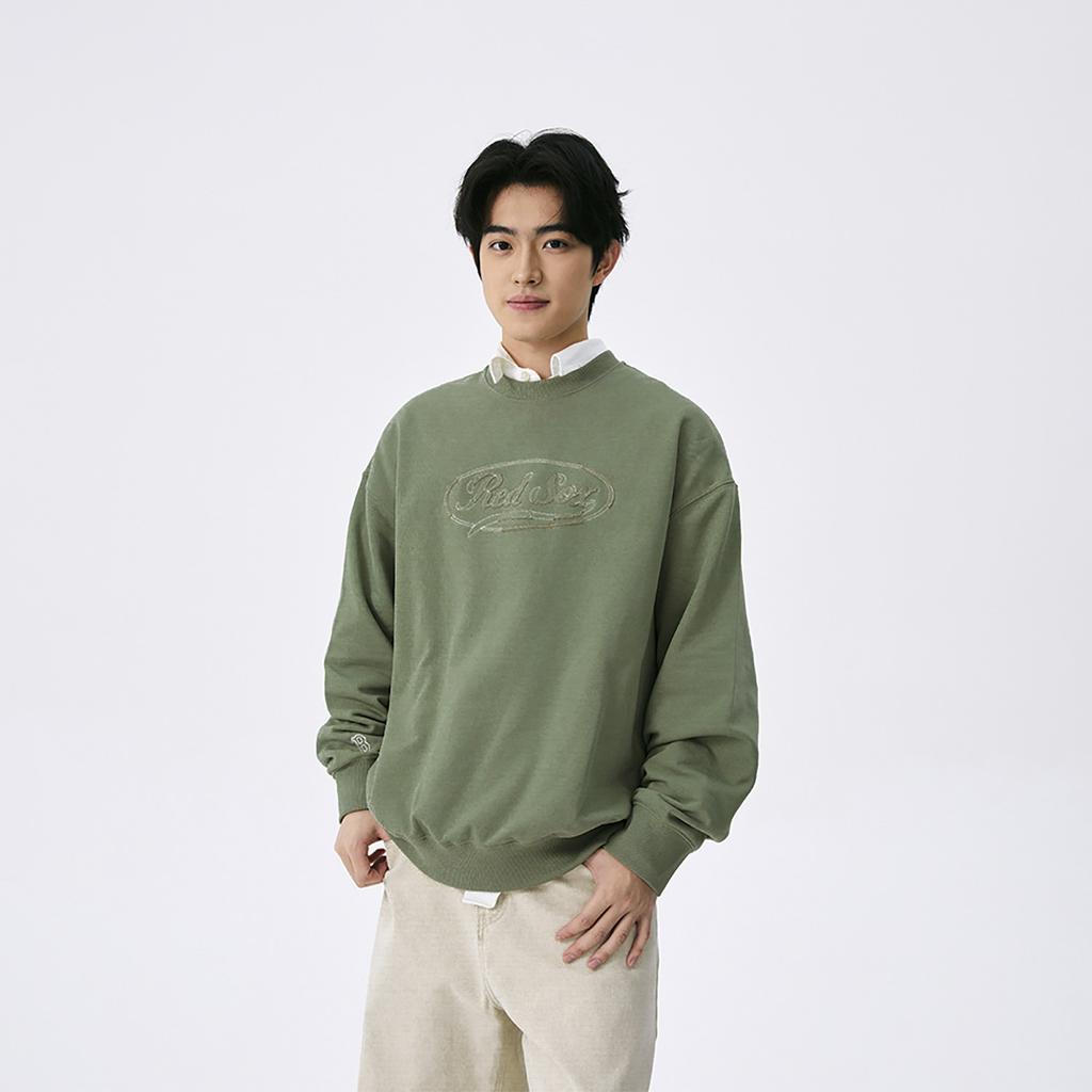 New MLB Preppy Style Collection Boston Red Sox SS25 Sweatshirt Unisex Green 3AMTV0551-43KAP