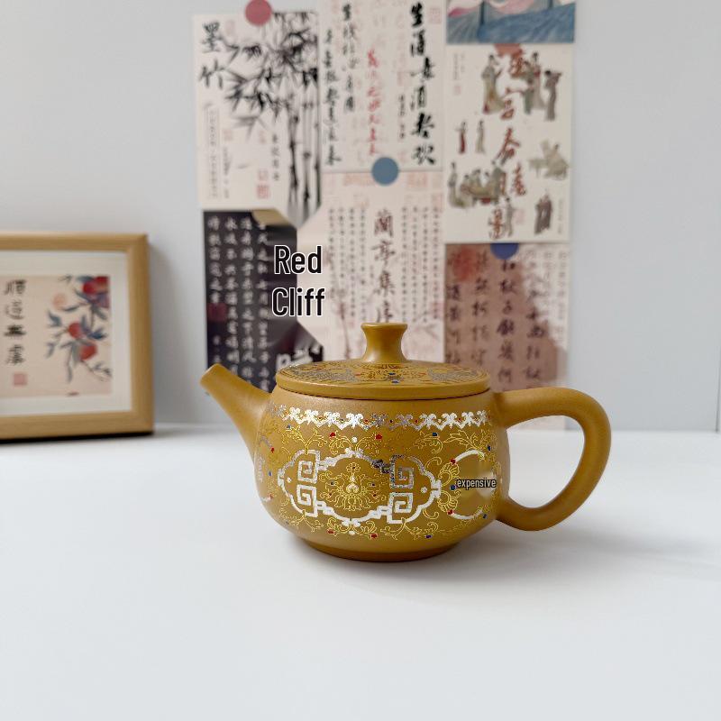 Handmade Golden Yellow Clay Xi Shi Zisha Teapot - Feng Ming Tea Set Gift