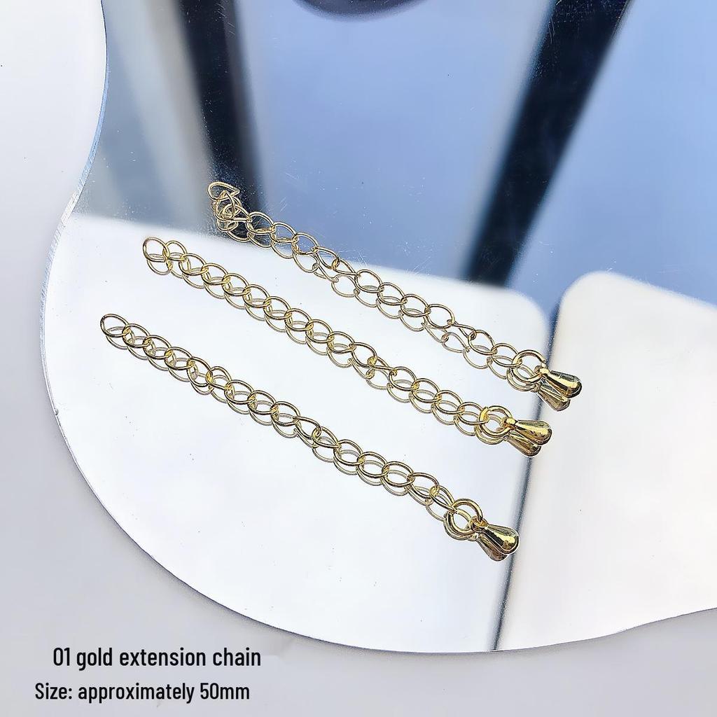 18k Gold-Plated Lobster Clasp Extender Chain with Beaded End Cap for DIY Bracelets & Necklaces
