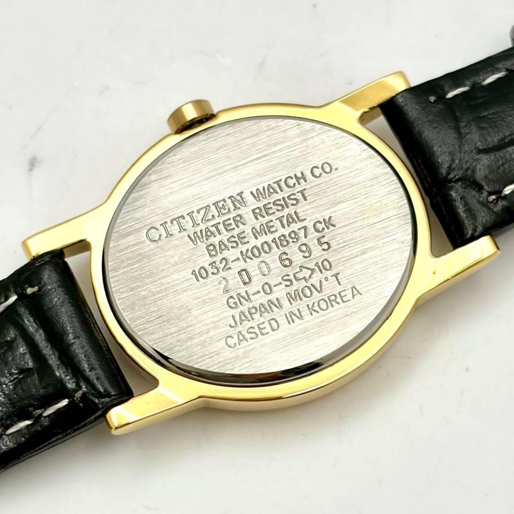Used [New battery] CITIZEN Fill Gold Women's Watch Oval 1032-K001897 2D0695 New Belt
