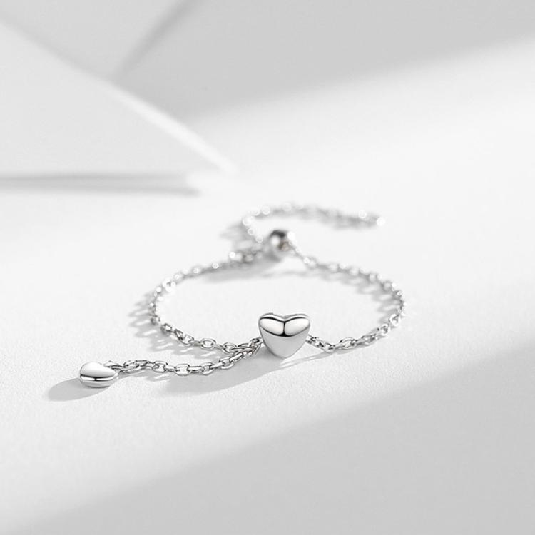 Temperament Silver Color Heart-Shaped Ring Cute Design Jewelry For Women