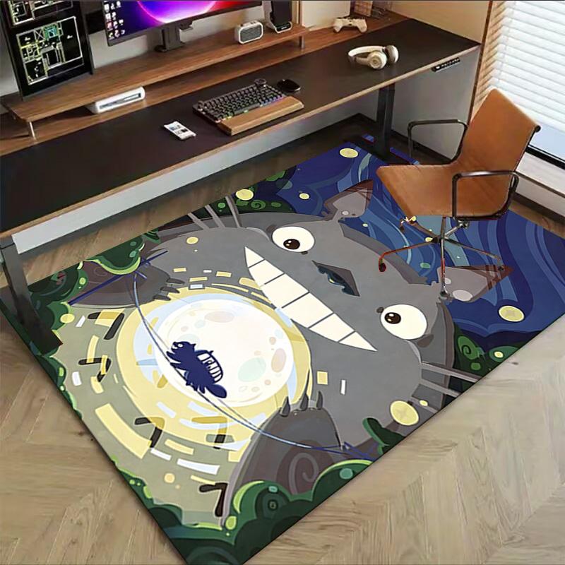 1pc Totoros Magical Night Carpet for Playroom Bedroom Living Room Sofa Home Decor,kids Game Area Rug Non-slip Floor Mat Y7299