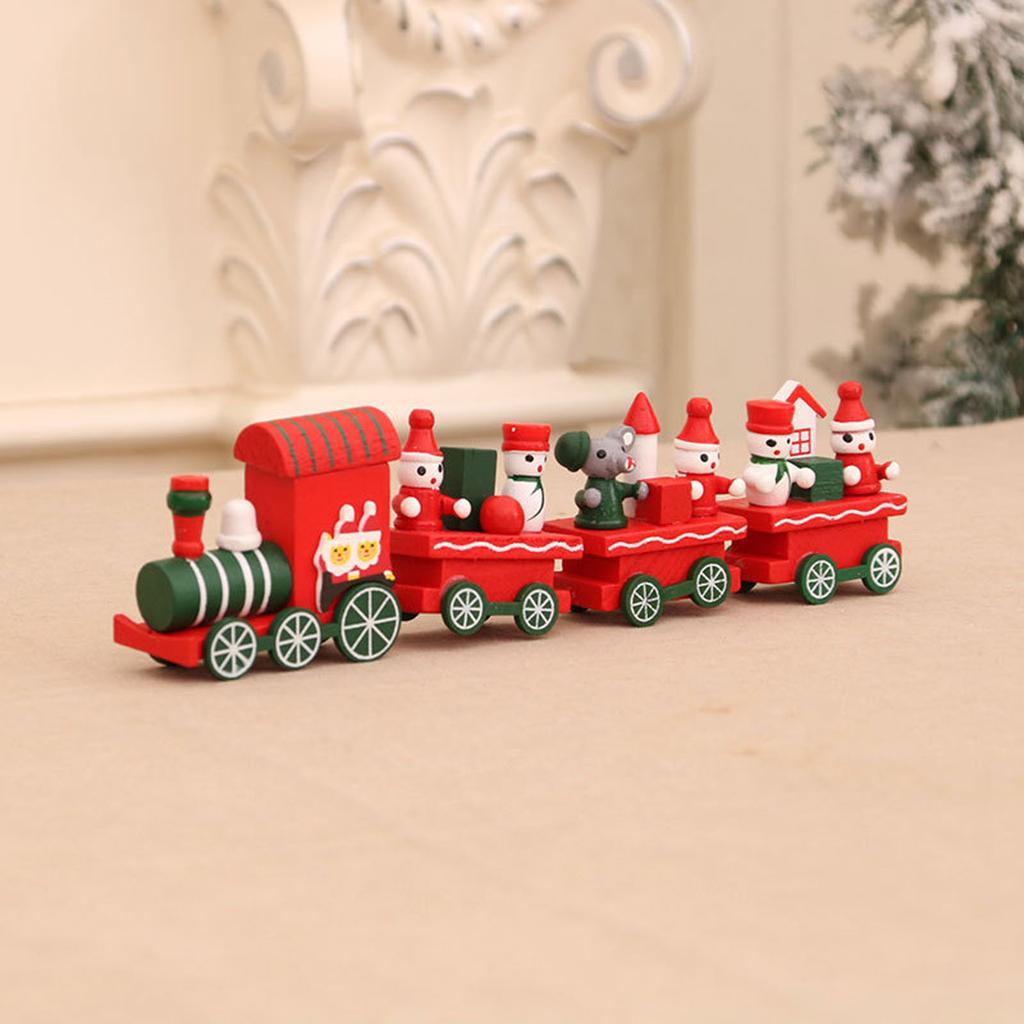 Christmas Wooden Train Window Decoration Handcrafted Festival Home Display Ornament Kids Room Decorative Item