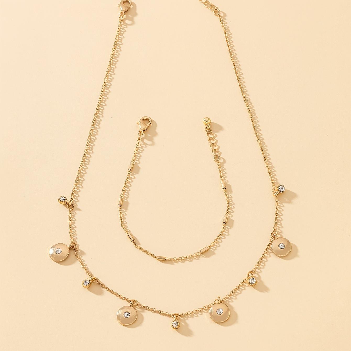 

Devil s Eye Necklace Bracelet Pack Fashion Creative Trendy Collarbone Chain Women