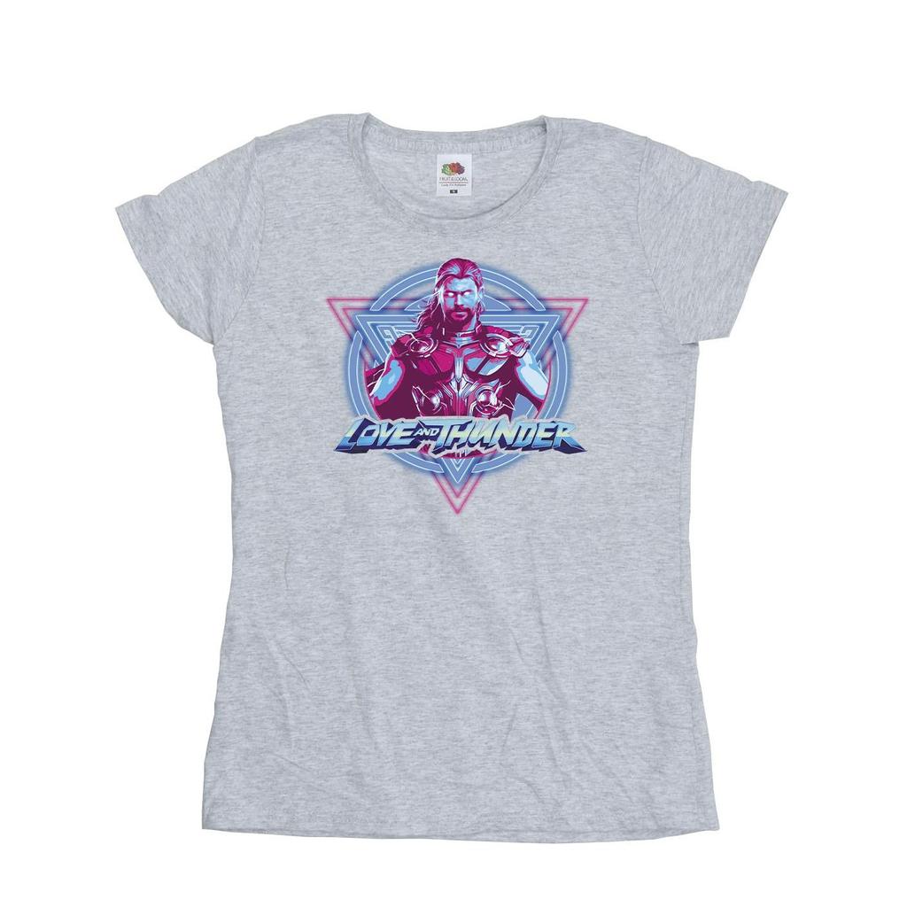 Marvel Womens/Ladies Thor Love And Thunder Neon Badge Cotton T-Shirt