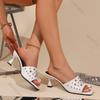 Fashion Sexy High Heels Slippers Women Fashion Elegant Shoes Summer Pumps Sandals 2025  New Flip Flops Party Dress Heeled Sandales