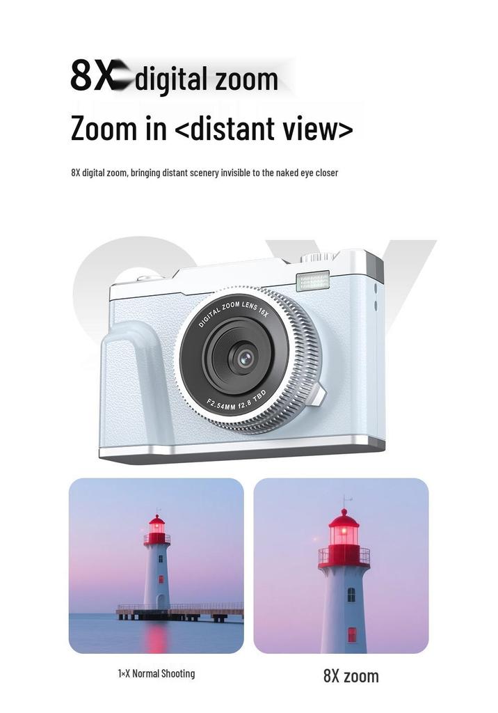 4K HD Retro Dual CCD Digital Camera for Students - Campus Party Photography with Phone Photo Transfer Capability