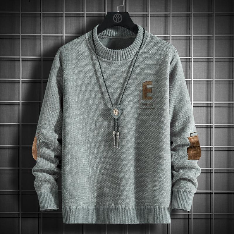 Chenille Sweater Men's Autumn and Winter New One-piece Velvet Soft Warm Top Plus Velvet Thickened Bottoming Sweater