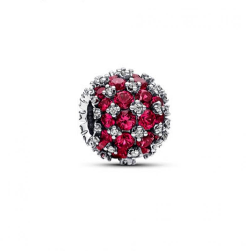 Pandora Sparkling Pav  Round Pink Charm 792630c03