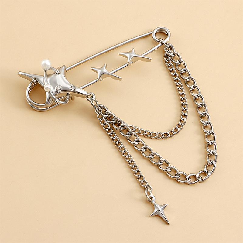 Elegante Perlenketten Quastenbrosche Mode Damen Kleidung Dekor Accessoires Schmucknadel Hosen Taillenverstellstifte Taschenanhänger Geschenke