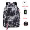 Blank Backpack USB Chain Webbing Bag Casual Student Schoolbag Heat Transfer Solid Color Backpack Support Making