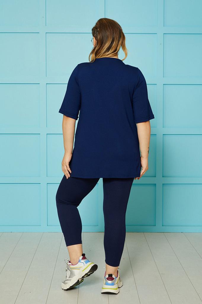 Tricou Stil Femei Mărime Mare Gât în V Larg de Bază