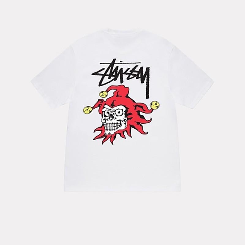 Womens Loose Fit Short Sleeve T-Shirt American Style Red Dice Print Casual Streetwear