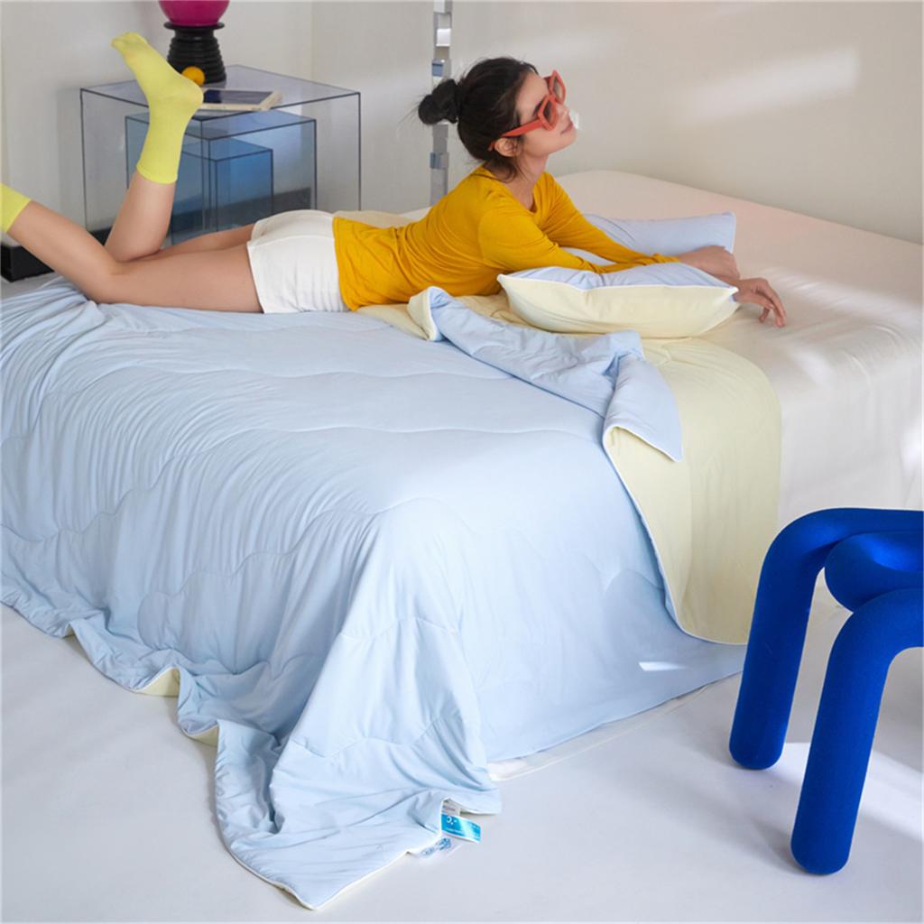 High End Ice Silk Cooling Blanket For Bed Soft Skin Friendly Breathable Summer Quilt Queen Cool Touch Air Conditioner Comforter