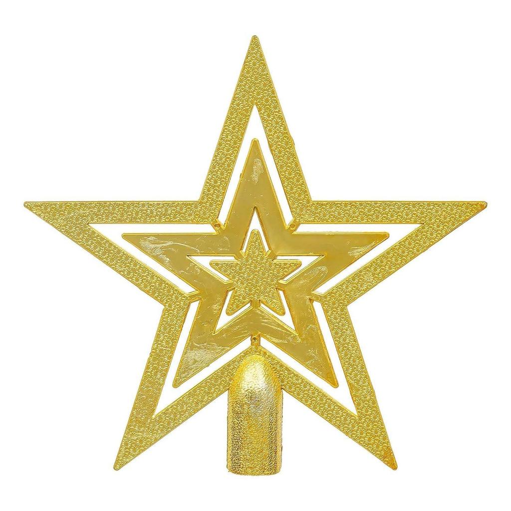 Golden Merry Christmas Star for Tree Topper - Decoration Items, Ornaments Props, Gifts for Women, Men, Kids, Girls