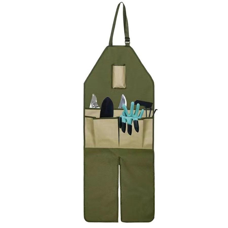 

Gardening Leg Apron, Multi-Pocket Outdoor Apron for Pruning & Picking, Dirt-Resistant Garden Apron зелёный