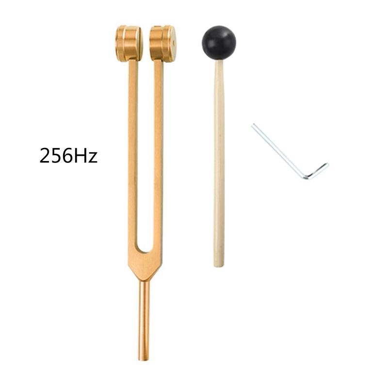 256 Hz Tuning Fork Medical Healing Instrument Aluminum with Wood Hammer A Repair Tool Human Biofield Diapa Son Chakra