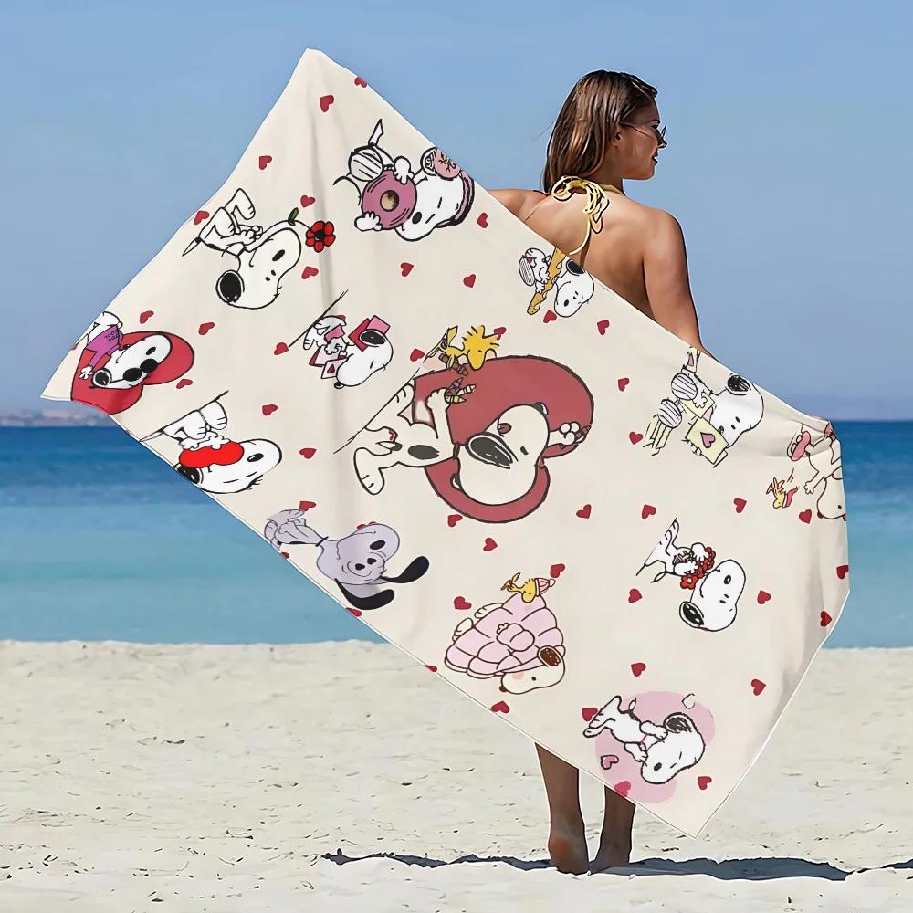 

Cartoon Dog Snoopies Beach Towel Microfiber Sand Free Quick Dry Sandproof Pool Towels Gift for Women Travel Gym Shower Camping W40*H60(CM)