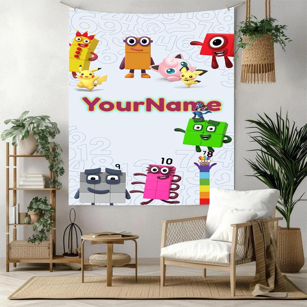 Numberblocks Custom Your Name Wall Decor Tapestry Art For Pet Memorial Birthdaywedding Party Backdrop Family Gift