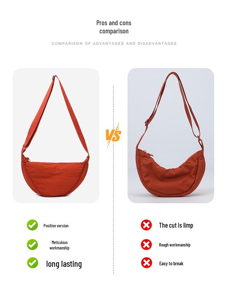 Damen Nylon Crossbody Dumpling Bag - Stilvolle Umhängetasche für Studentinnen