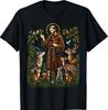 St. T-shirt Art Chrétien Catholique : Saint François Prêchant aux Animaux