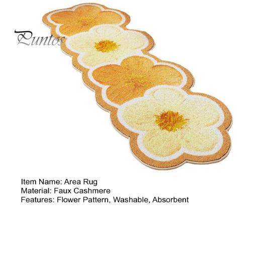 Anti-slip Bathroom Mat Faux Cashmere Flower Area Rug Non-slip Washable Absorbent Plush Floral Bath Floor Home Living Room Bedroom Decoration