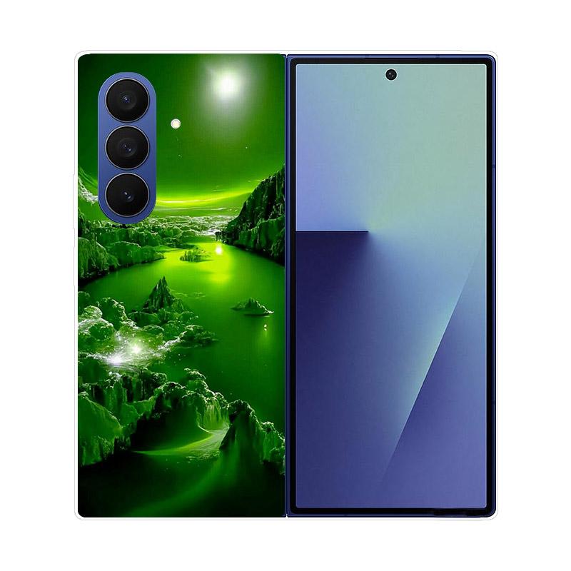 Luxury Transparent Hard PC Folding Phone Case For Samsung Galaxy Z Fold 7 6 5 4 ZFold 3 Fold7 Cases Fashion Painting Clear Cover