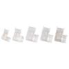 5 Stück/Set Mini-Schnalle COB-Stecker 2/3/4-Pin Lötlose LED-Streifenlicht-Steckverbinder Transparent L-förmig Ecke