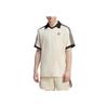 Adidas Originals American Retro Series Contrast Logo Print Sports Short Sleeve Polo Men Tops Off-White HA9311