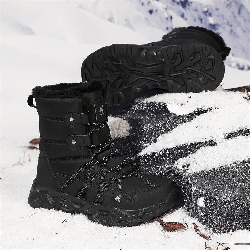 Popular Outdoor High-top Velvet Thickened Snow Boots Thermal Shoes Outdoor Non-slip and Wear-resistant Mountaineering Shoes