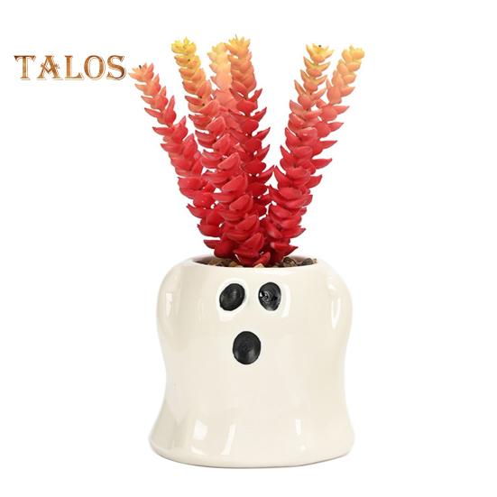 Ghost Planter Ceramic Cute Ghost Flowerpot Halloween Ghost Pot with Funny Expressions Gift for Succulent Lovers