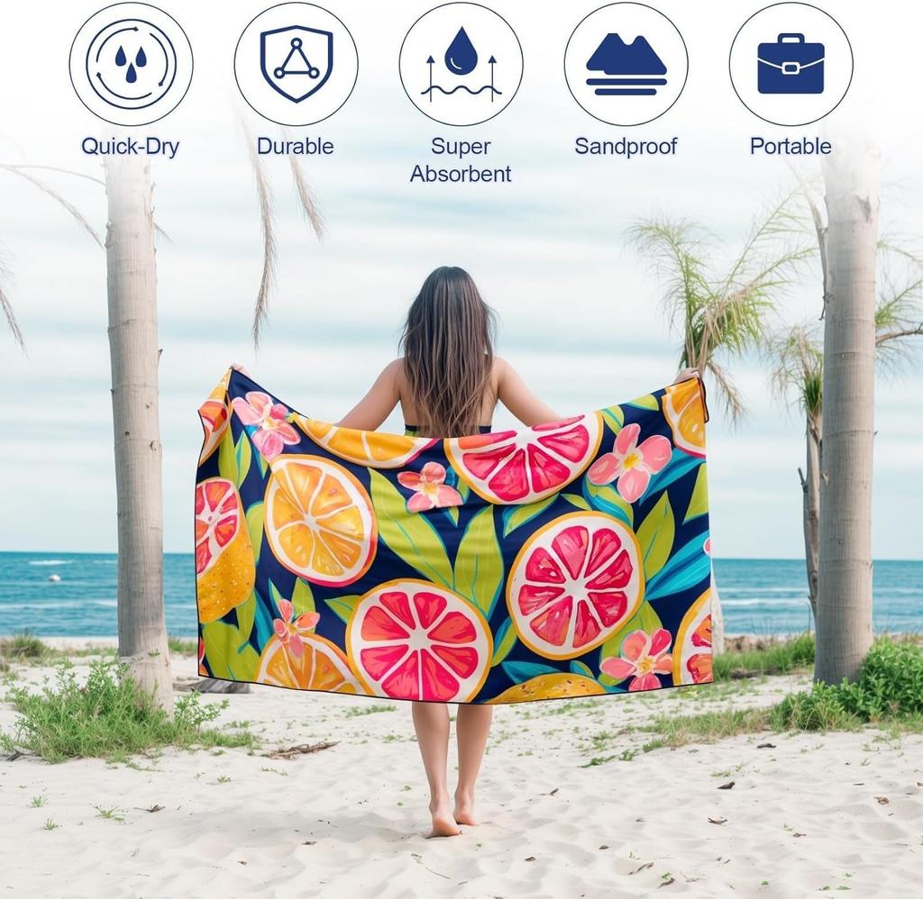 Lemon pattern Beach Towel for Family stuff friend Gifts Towel Quick-Dry Towel For Bath Yoga Tourism Beach GYM Camping Swimming