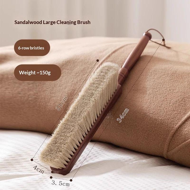 1Pcs Reusable Natural Fiber Bristles Soft Dust Brush With Wooden Handle For Cleaning Beds Sofas Furniture And Coats