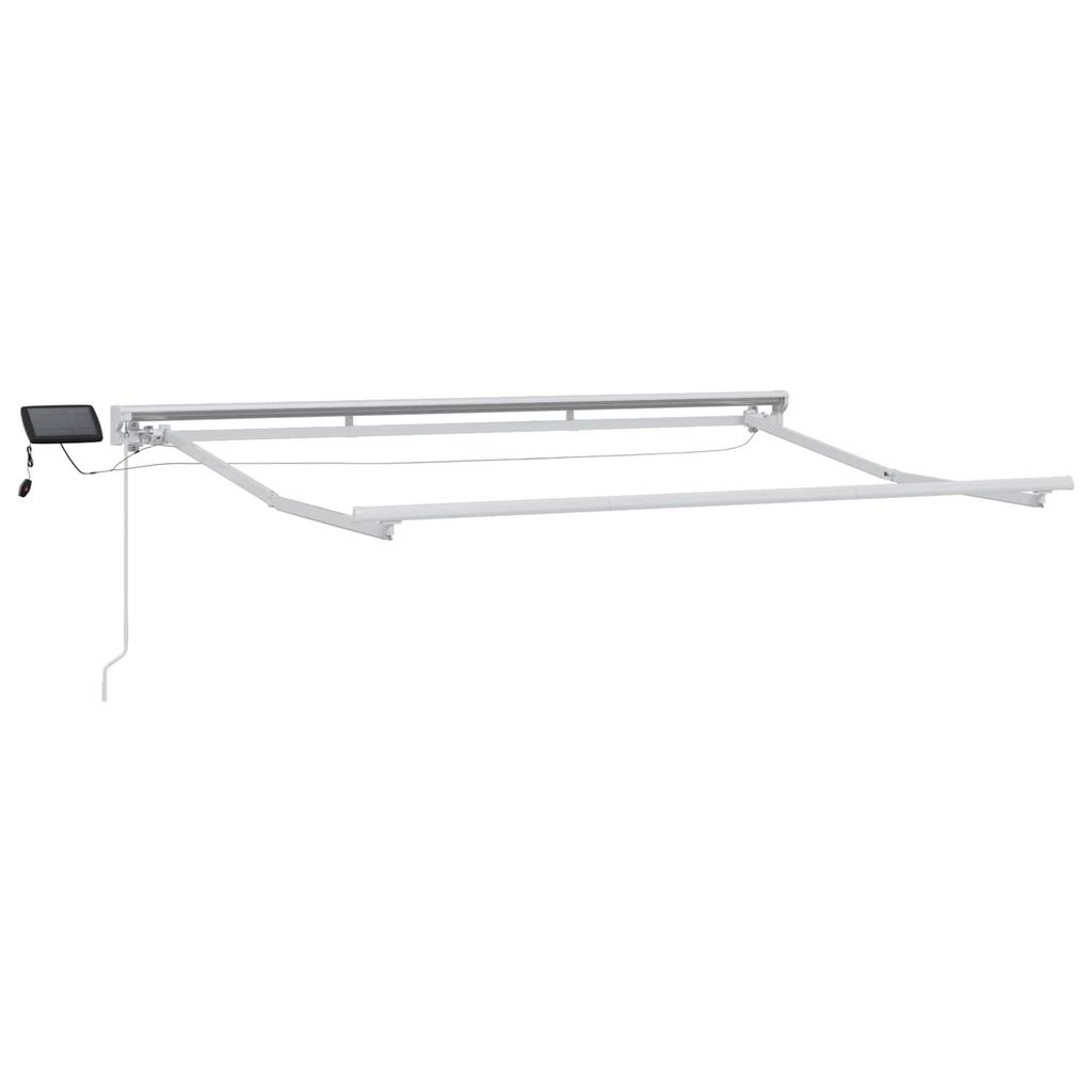 Manual Awning Frame with LEDs Beige and White 3.5 X 2 M