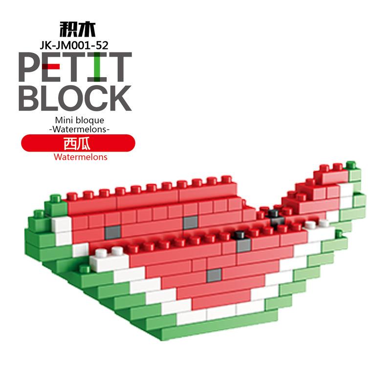 Mini Food Fast Food Fruit 3D Model Building Blocks DIY Wine Burger French Fries Hot Dog Cake Puzzle Assembly Toy Boy Girl Gift