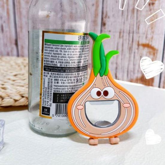 Cartoon Flaschenöffner Kühlschrankmagnet 3D Sandwich Zwiebel Banane Wassermelone Ananas Flaschenöffnungs Werkzeug Kühlschrankmagnet Zubehör