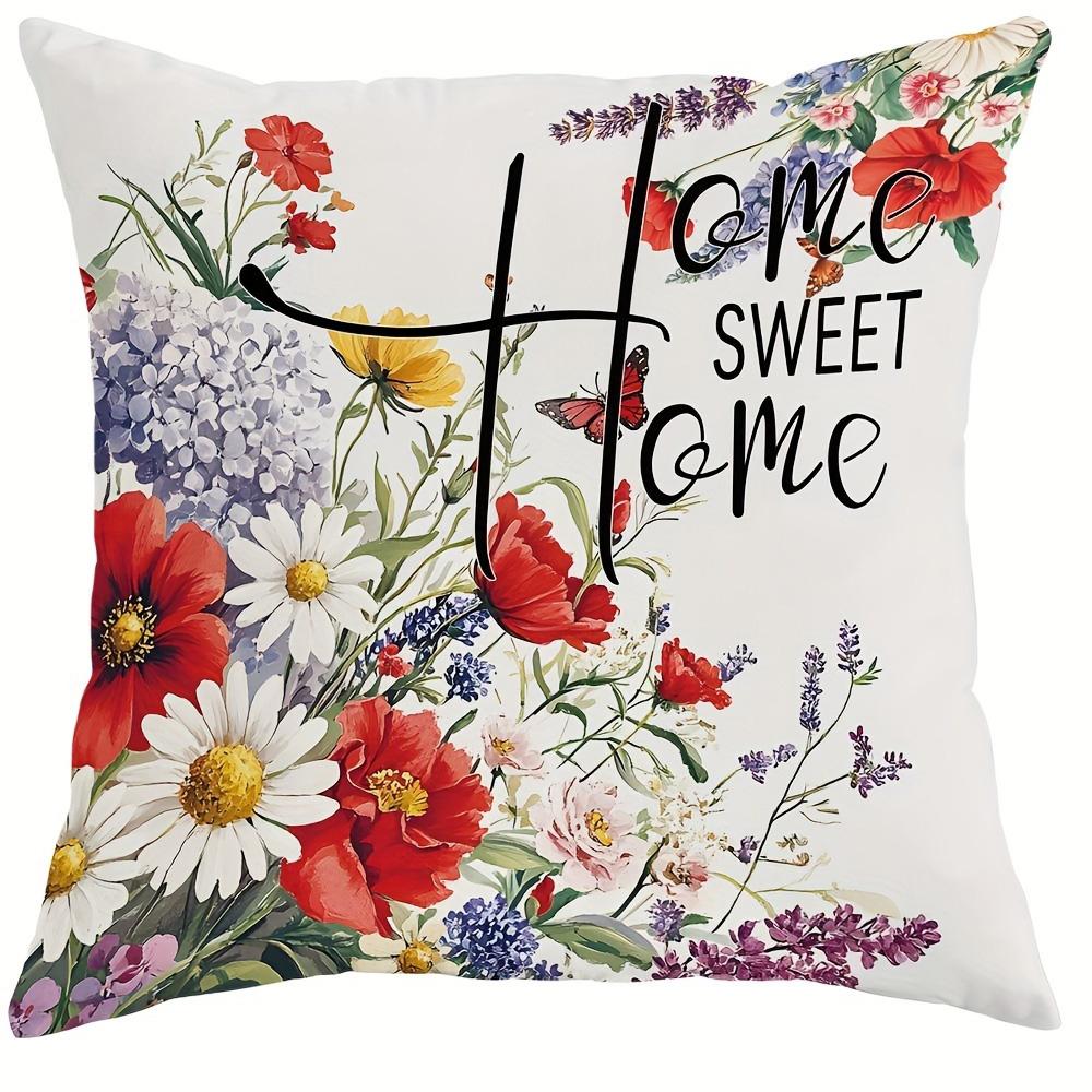 

Gorgeous floral pillow cover: blooming flowers, with inspirational life and home furnishings, sofa and chair cushion cover 16x16in 40x40cm