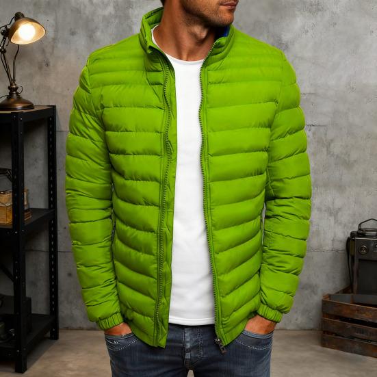 Men Stand Collar Puffer Jacket Thickened Down Jacket Lightweight Leisure Warm Winter Coat