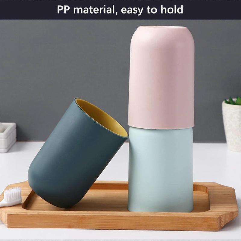 4 pièces Support de Brosse à Dents, Tasses en Plastique 330ml Réutilisables Lave-Vaisselle Sûr Gobelet Organisateur de Salle de Bain Rangement Pour Dentifrice
